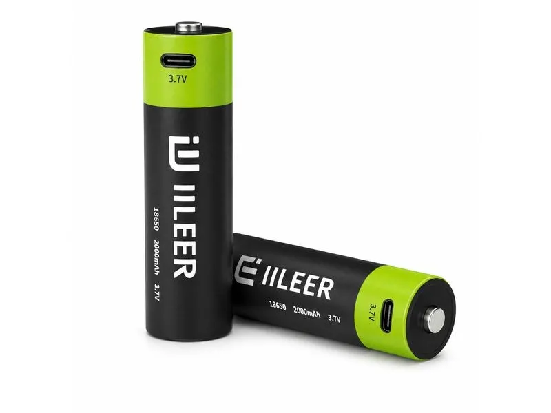 IILEER IILEER 18650 Lithium Akkus 2000 mAh 2 Stück