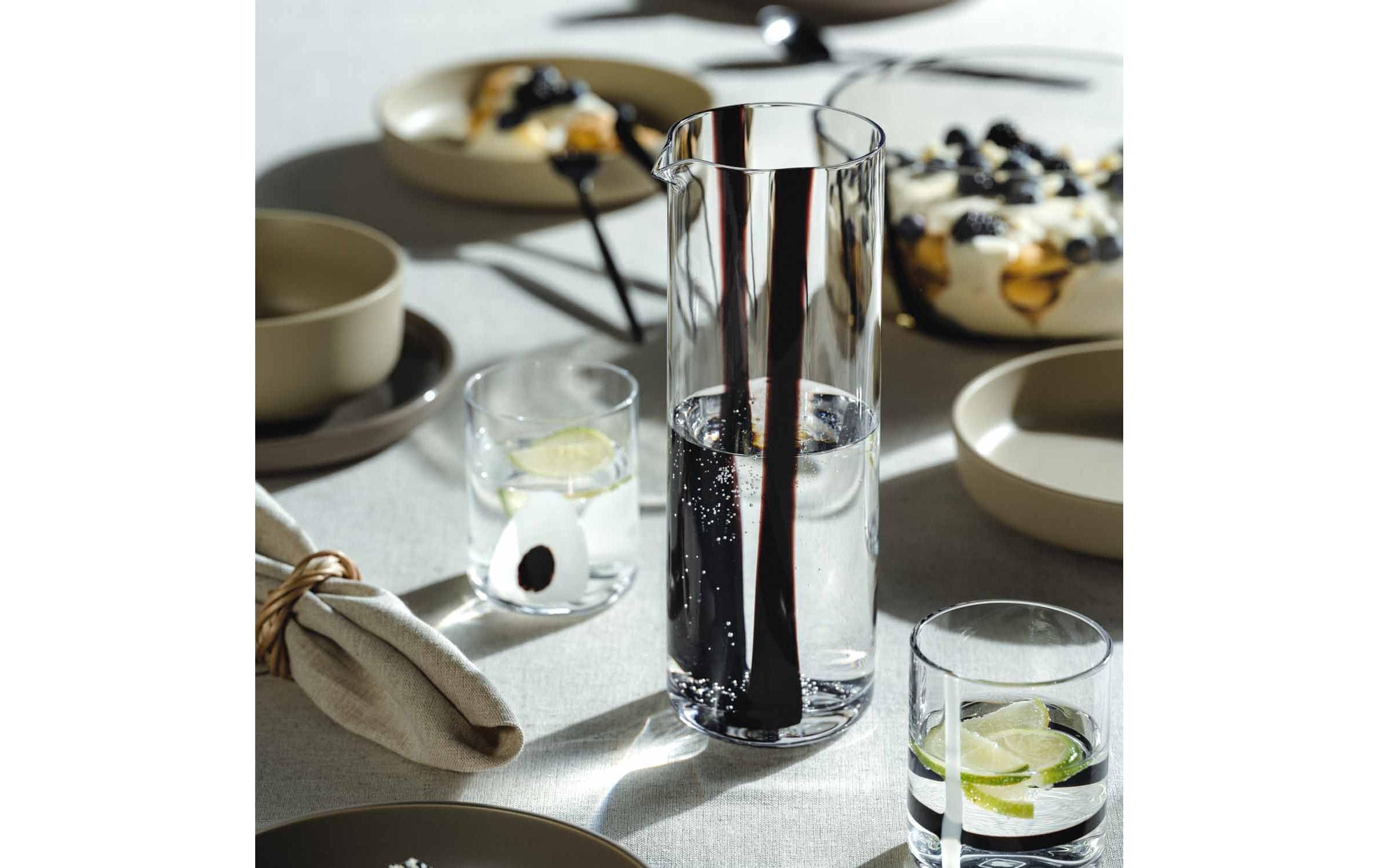 Leonardo Krug Banda Nera 1 l, 1 Stück, Schwarz/Transparent/Weiss