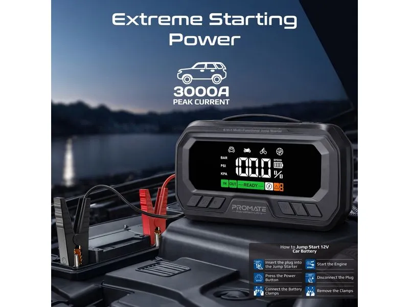 Promate PatrolPack-Ultra 4-in-1 mit Kompressor Promate PatrolPack-Ultra 4-in-1 mit Kompressor