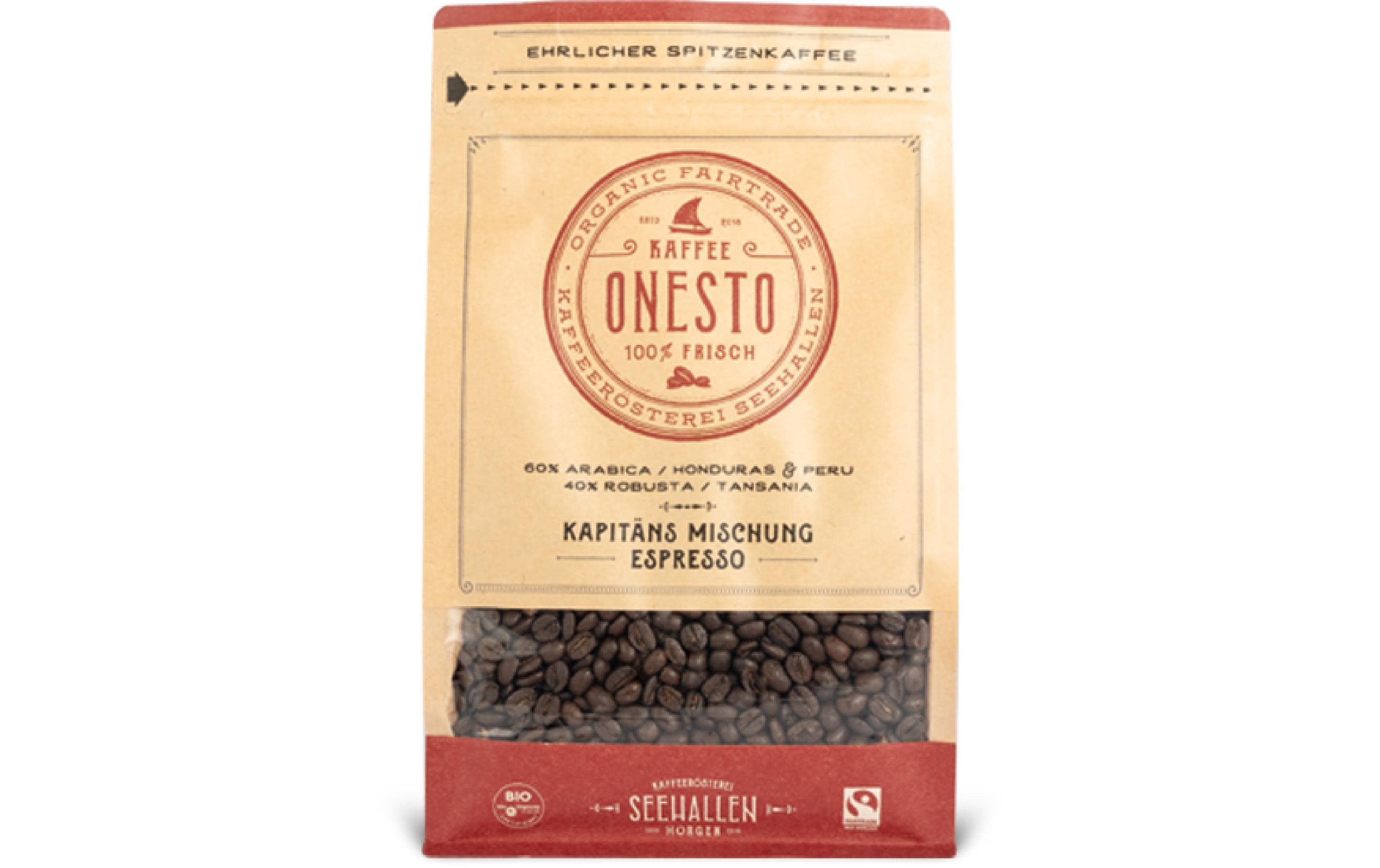 ONESTO Kaffeebohnen Bio Kapitäns Mischung 1 kg