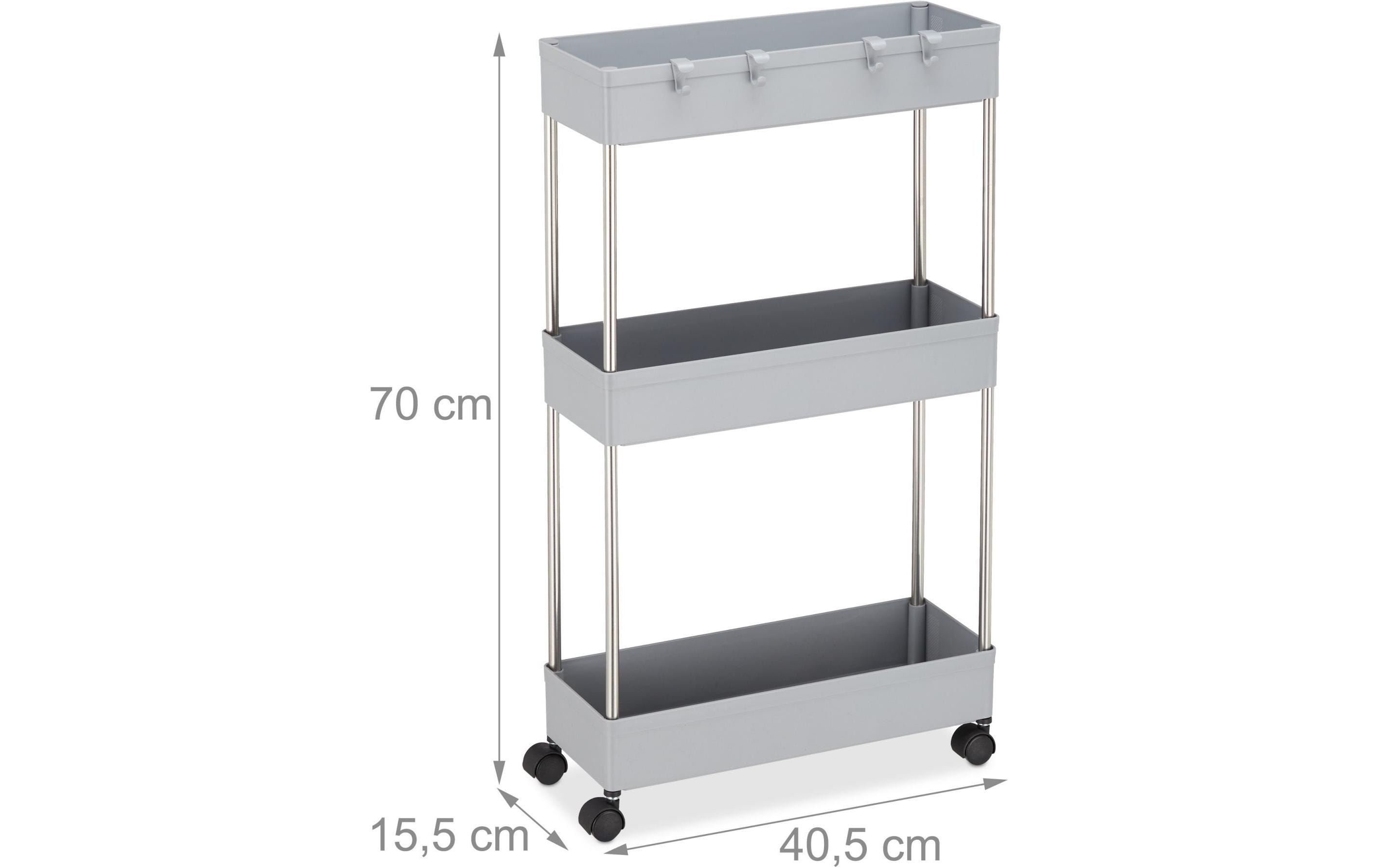relaxdays Nischenwagen 15.5 x 70 x 40.5 cm, Grau relaxdays Nischenwagen 15.5 x 70 x 40.5 cm, Grau