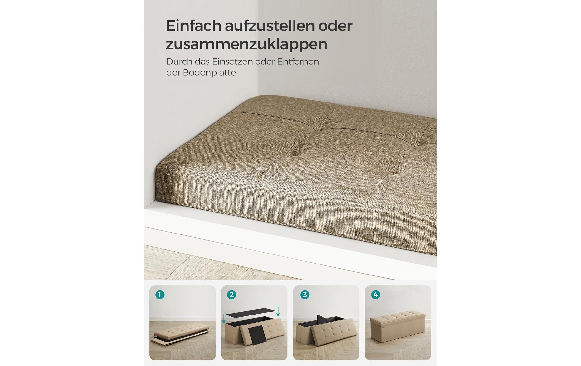 Songmics Sitztruhe Ottomane 110 x 38 cm, Beige