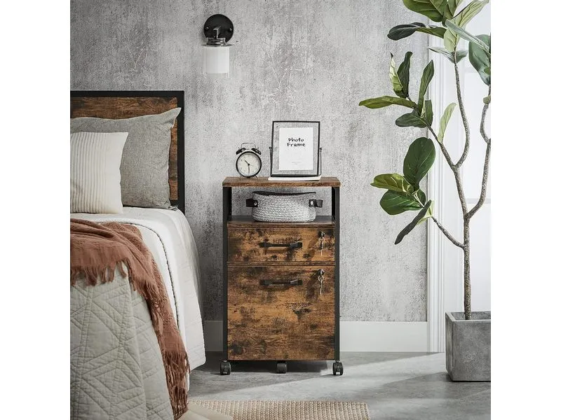 VASAGLE Multifunktionswagen 42 x 44 x 67.4 cm, Braun/Schwarz VASAGLE Multifunktionswagen 42 x 44 x 67.4 cm, Braun/Schwarz