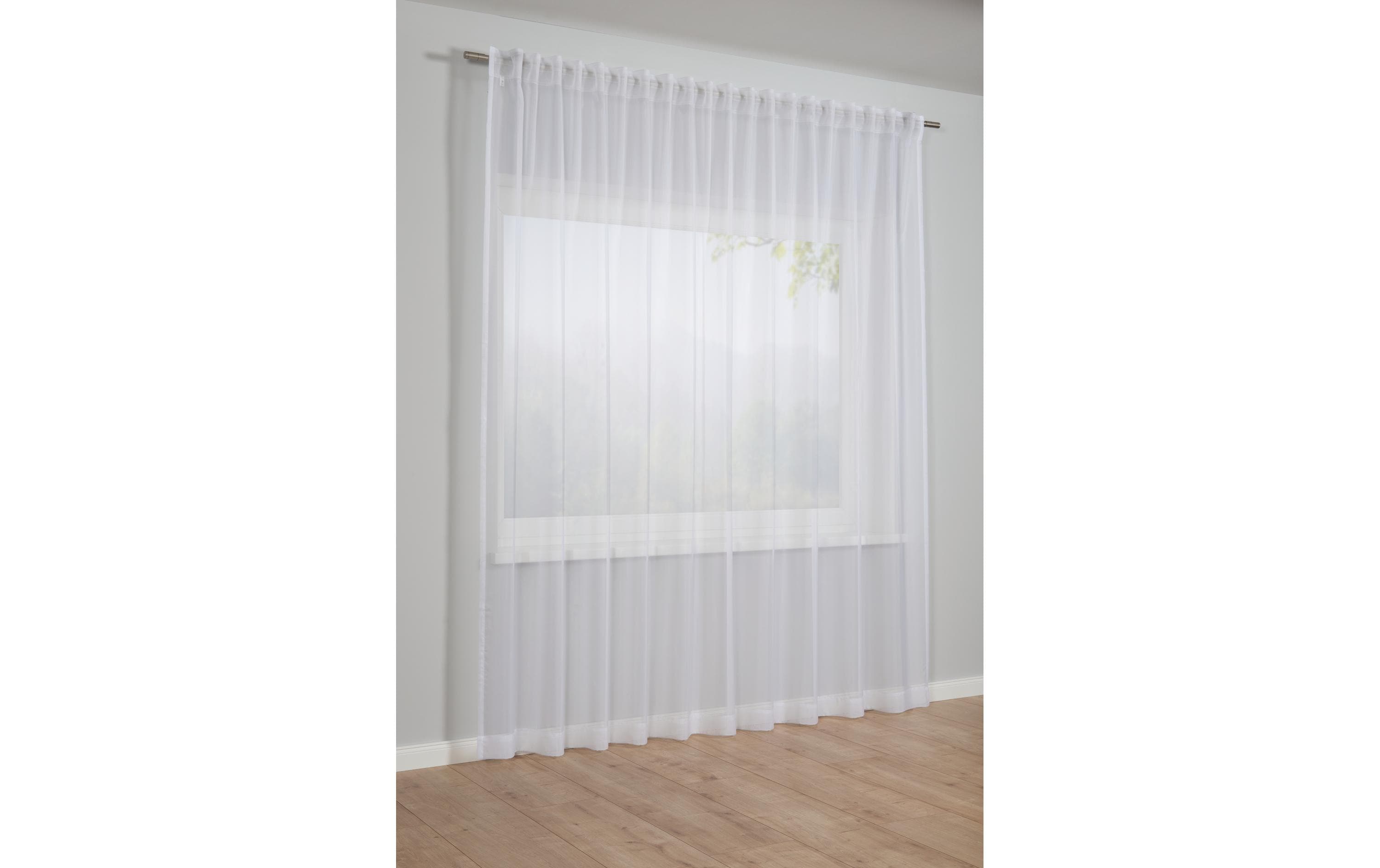 Gardinia Tagvorhang Voile Uni 300 cm x 245 cm, Weiss