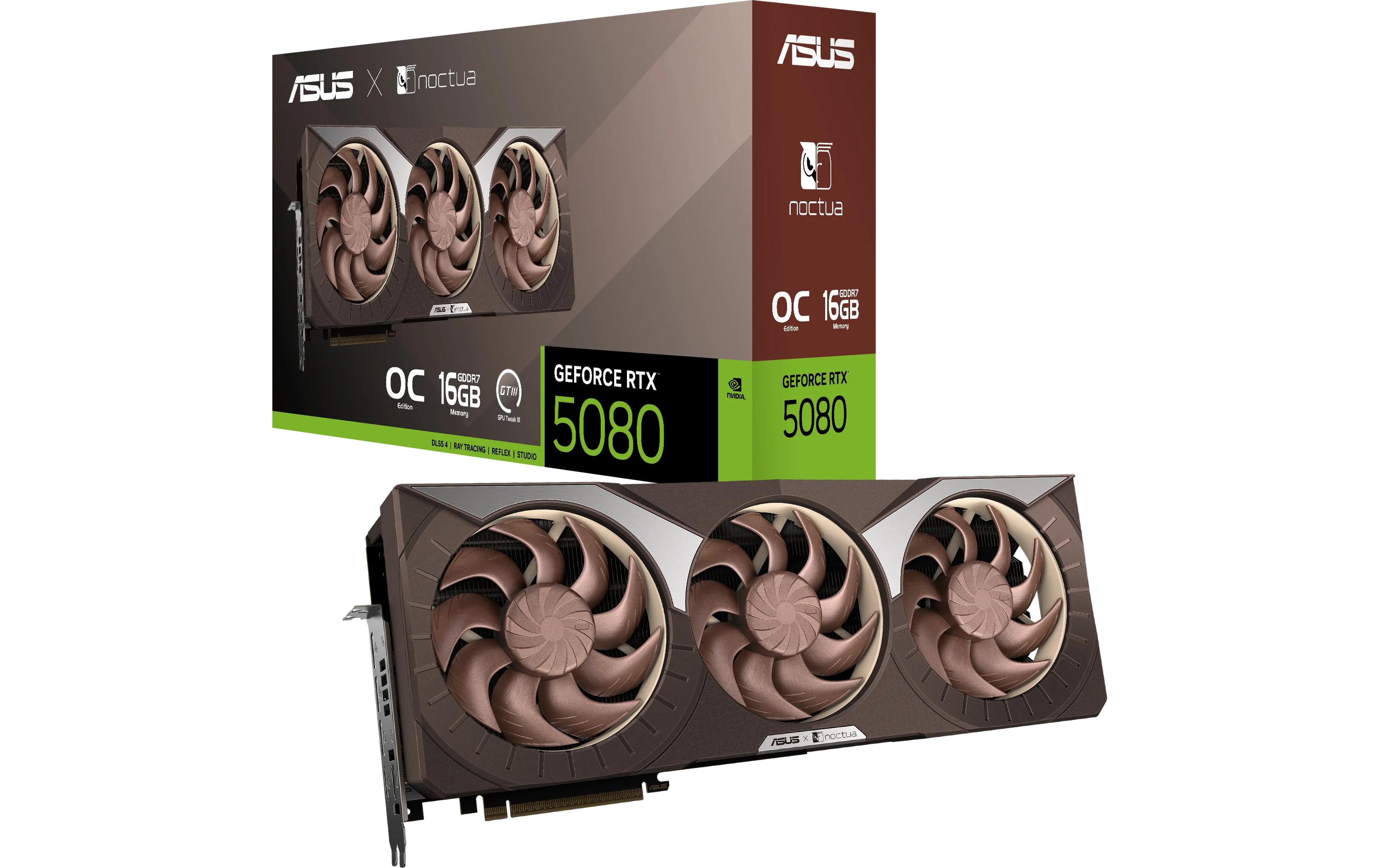 ASUS Grafikkarte GeForce RTX 5080 16GB GDDR7 Noctua OC Edition ASUS Grafikkarte GeForce RTX 5080 16GB GDDR7 Noctua OC Edition