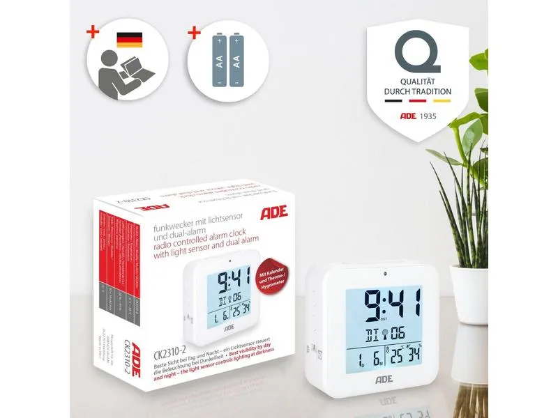 ADE Funkwecker mit Nachtlichtsensor ADE Funkwecker mit Nachtlichtsensor