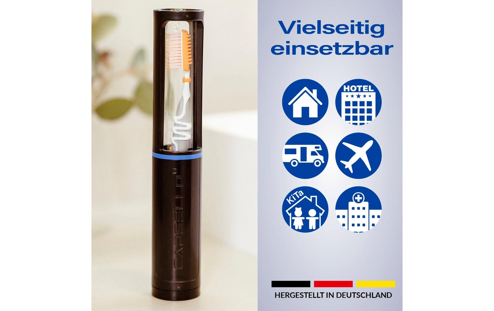 Capsello Zahnputzbecher Schwarz/Transparent