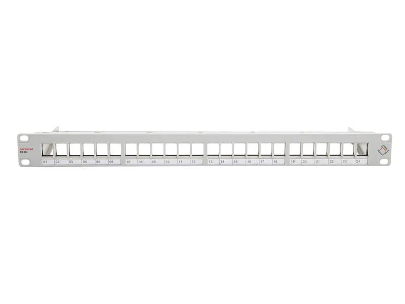 Dätwyler IT Infra Patchpanel KS 24x für 24x RJ45 Keystone 19 Rack grau