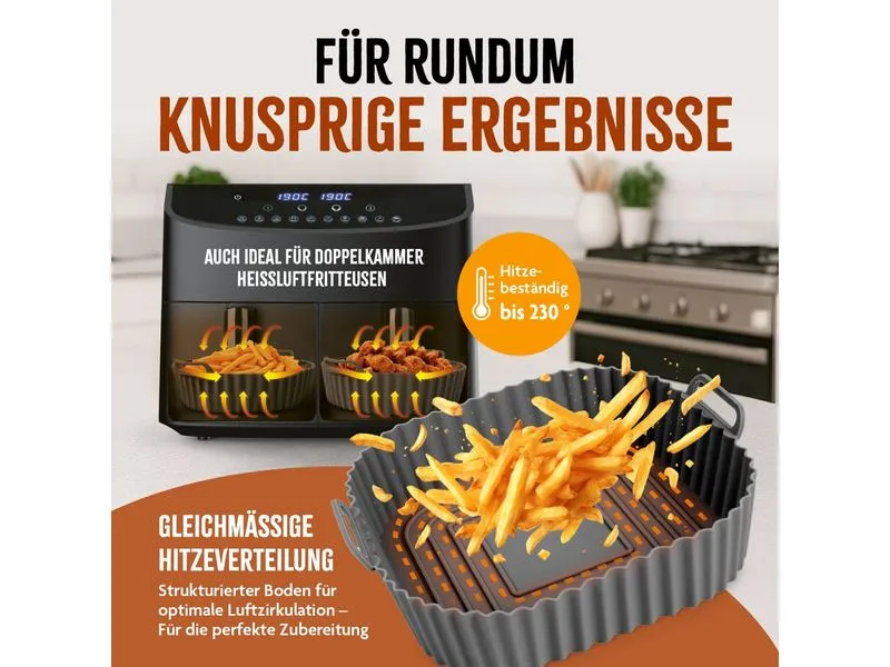 KitchBo Silikonform 20 x 20 x 6.3 cm, Schwarz / Grau KitchBo Silikonform 20 x 20 x 6.3 cm, Schwarz / Grau