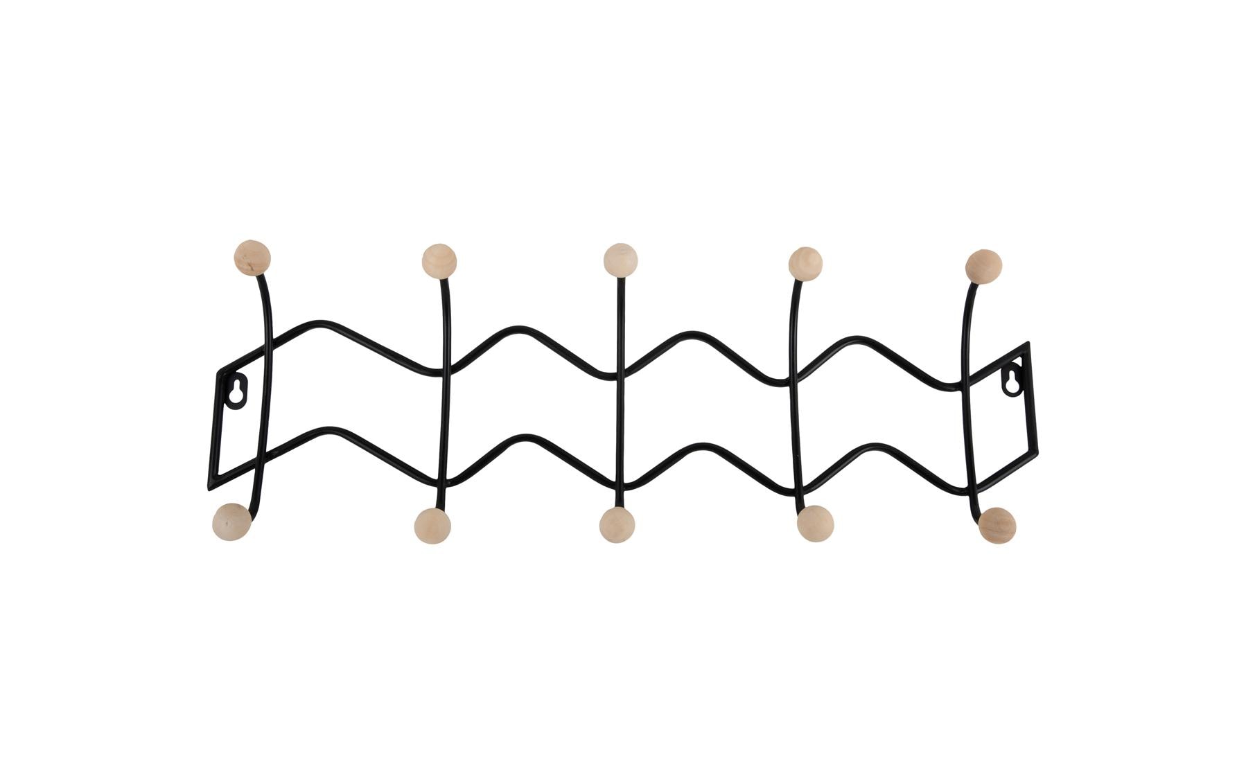 present time Wandgarderobe Zig Zag 61 x 20 cm, Schwarz