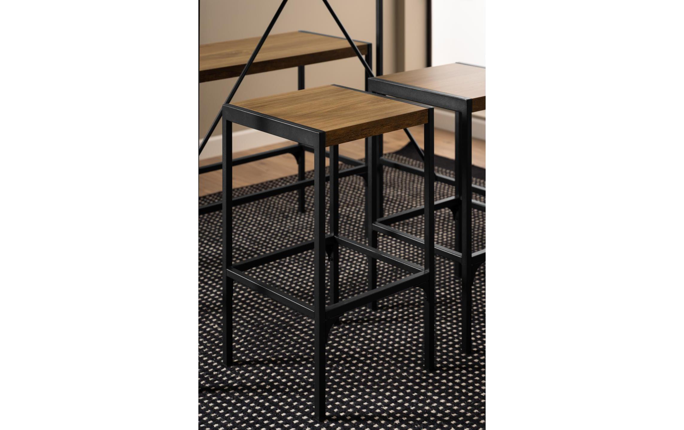 AC Design Bartisch Bahamas 4-er Set, Braun/Schwarz