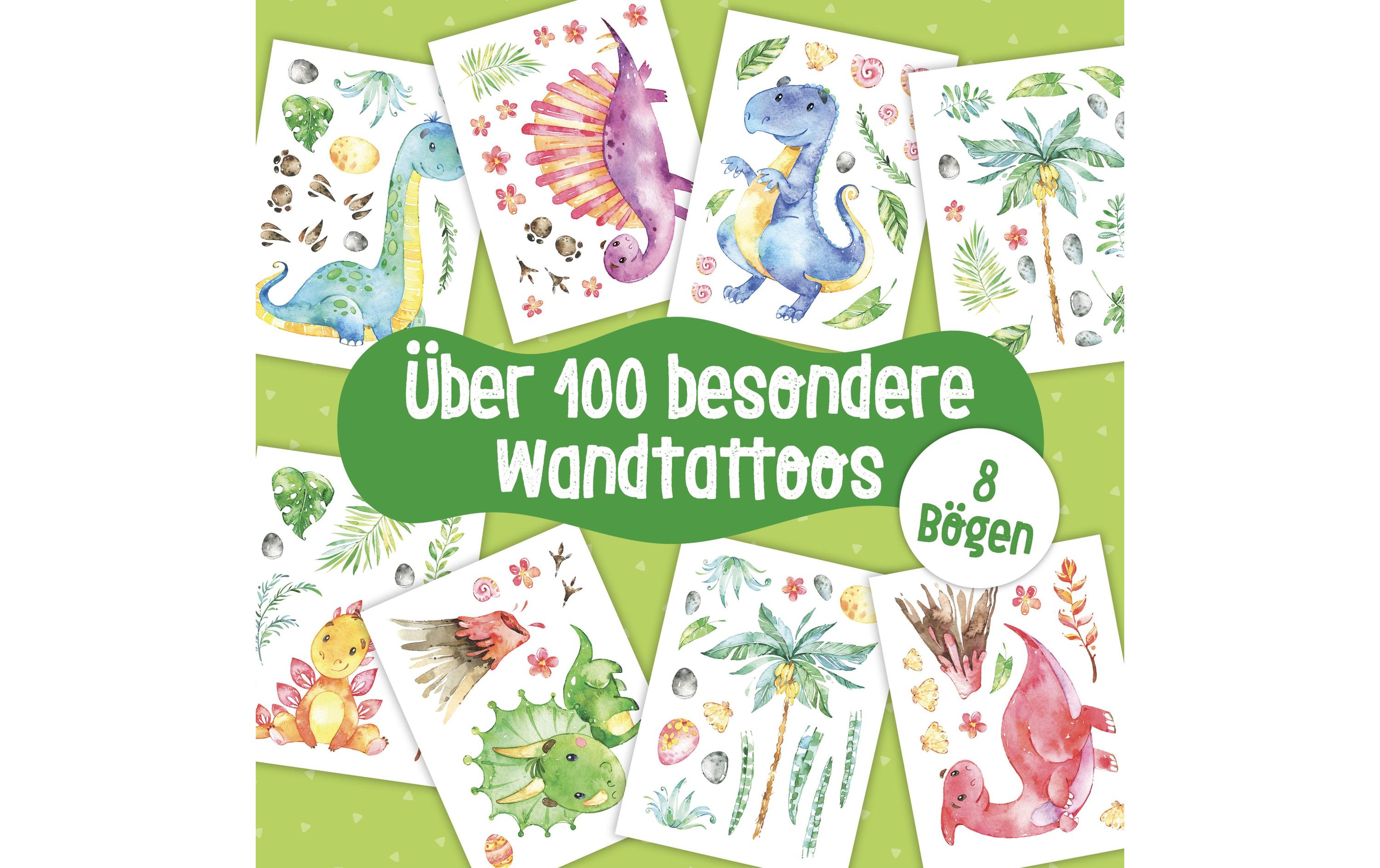 Papierdrachen Wandtattoo-Set Dinosaurier