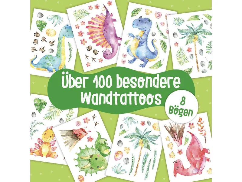 Papierdrachen Wandtattoo-Set Dinosaurier Papierdrachen Wandtattoo-Set Dinosaurier