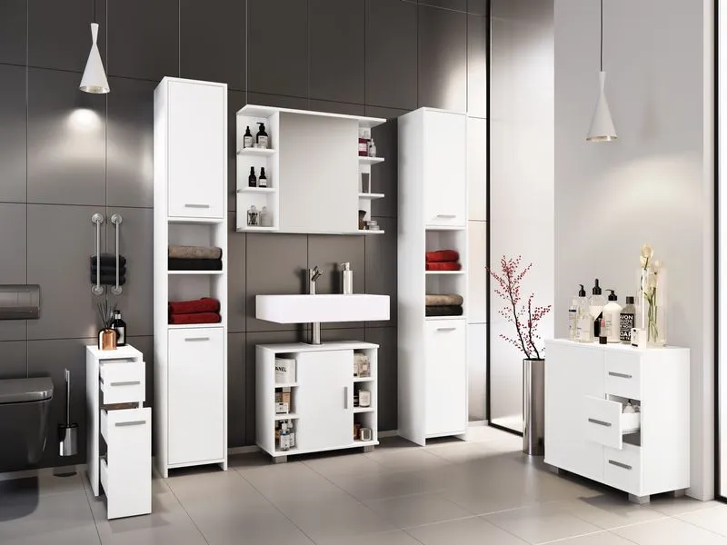 VCM Waschbeckenunterschrank Zalo L 60 x 55 cm, Weiss