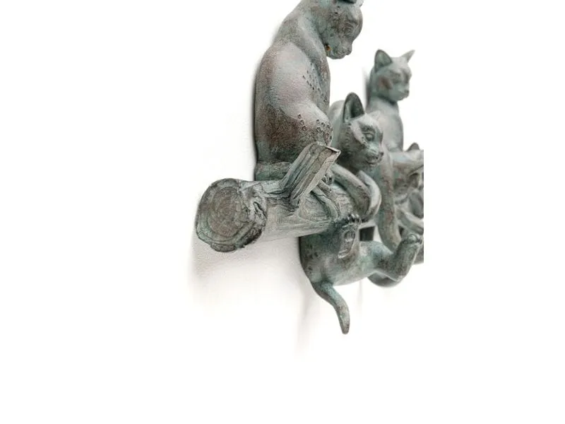 Kare Wandgarderobe Cats Life 42 cm x 18.3 cm, Schwarz