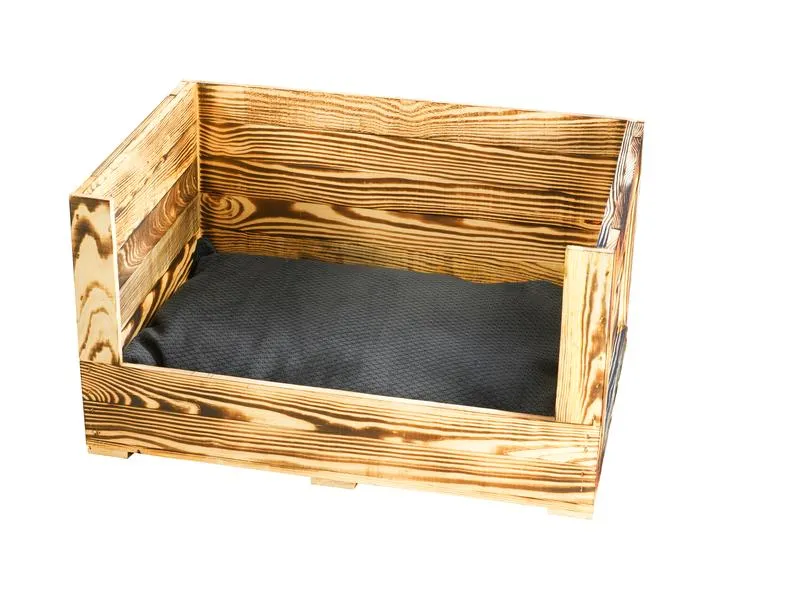 Holz Zollhaus Katzenbett Vintage geflammt, 59 x 40 x 33 cm Holz Zollhaus Katzenbett Vintage geflammt, 59 x 40 x 33 cm
