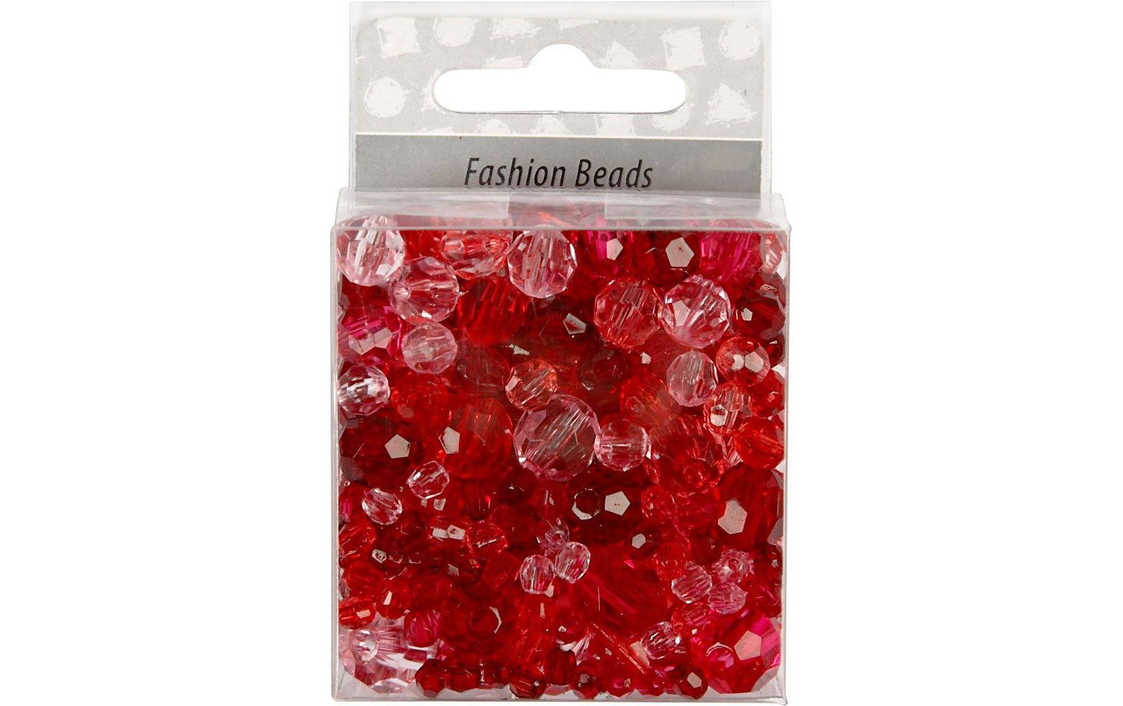 Creativ Company Facettenperlen 4-12 mm Rot, 170 Stück Creativ Company Facettenperlen 4-12 mm Rot, 170 Stück