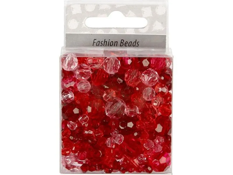 Creativ Company Facettenperlen 4-12 mm Rot, 170 Stück Creativ Company Facettenperlen 4-12 mm Rot, 170 Stück