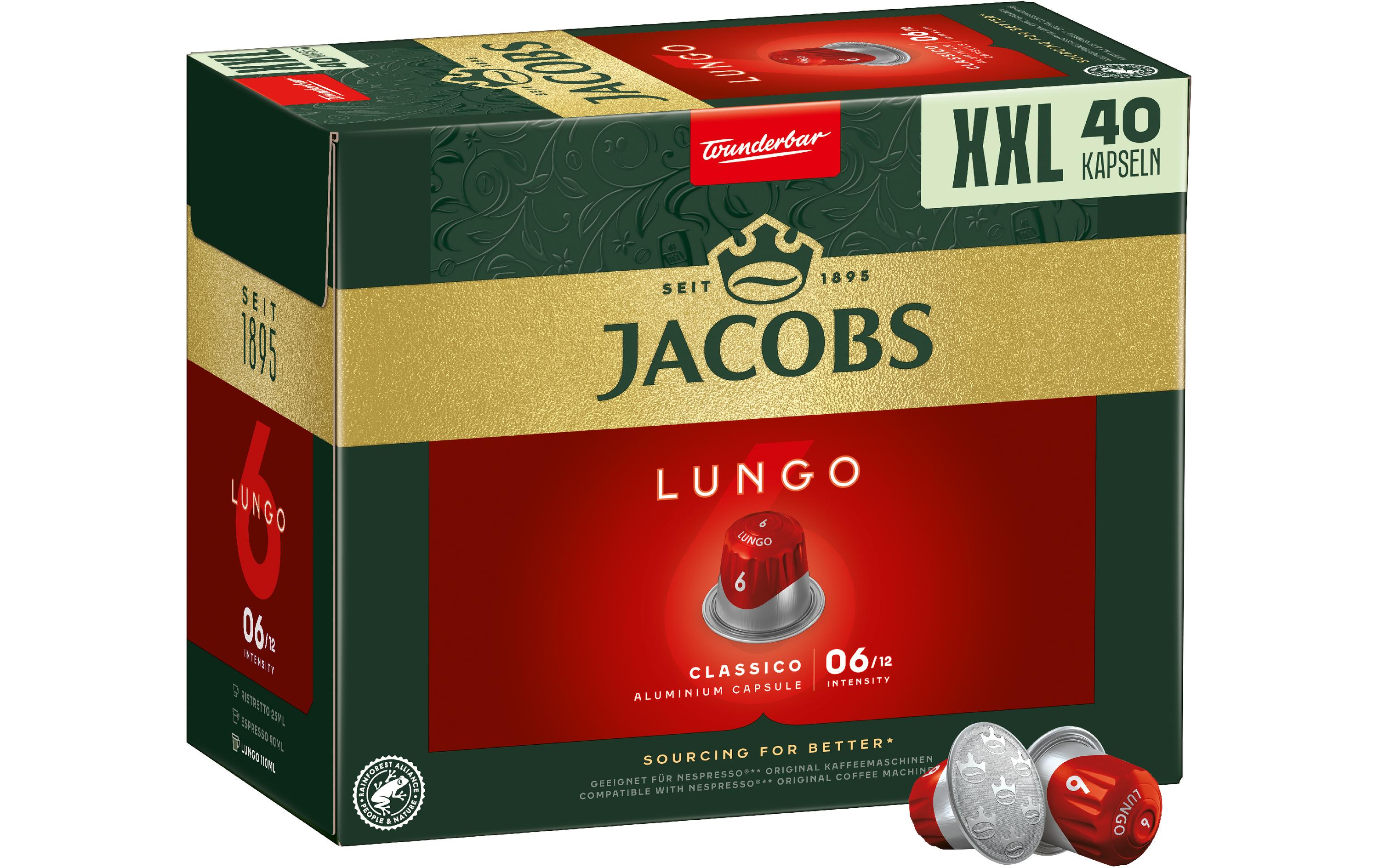 Jacobs Kaffeekapseln Lungo 6 Classico 5 x 40 Stück