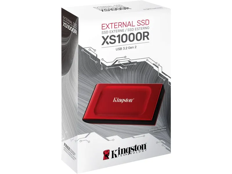 Kingston Externe SSD XS1000 2000 GB, Rot Kingston Externe SSD XS1000 2000 GB, Rot
