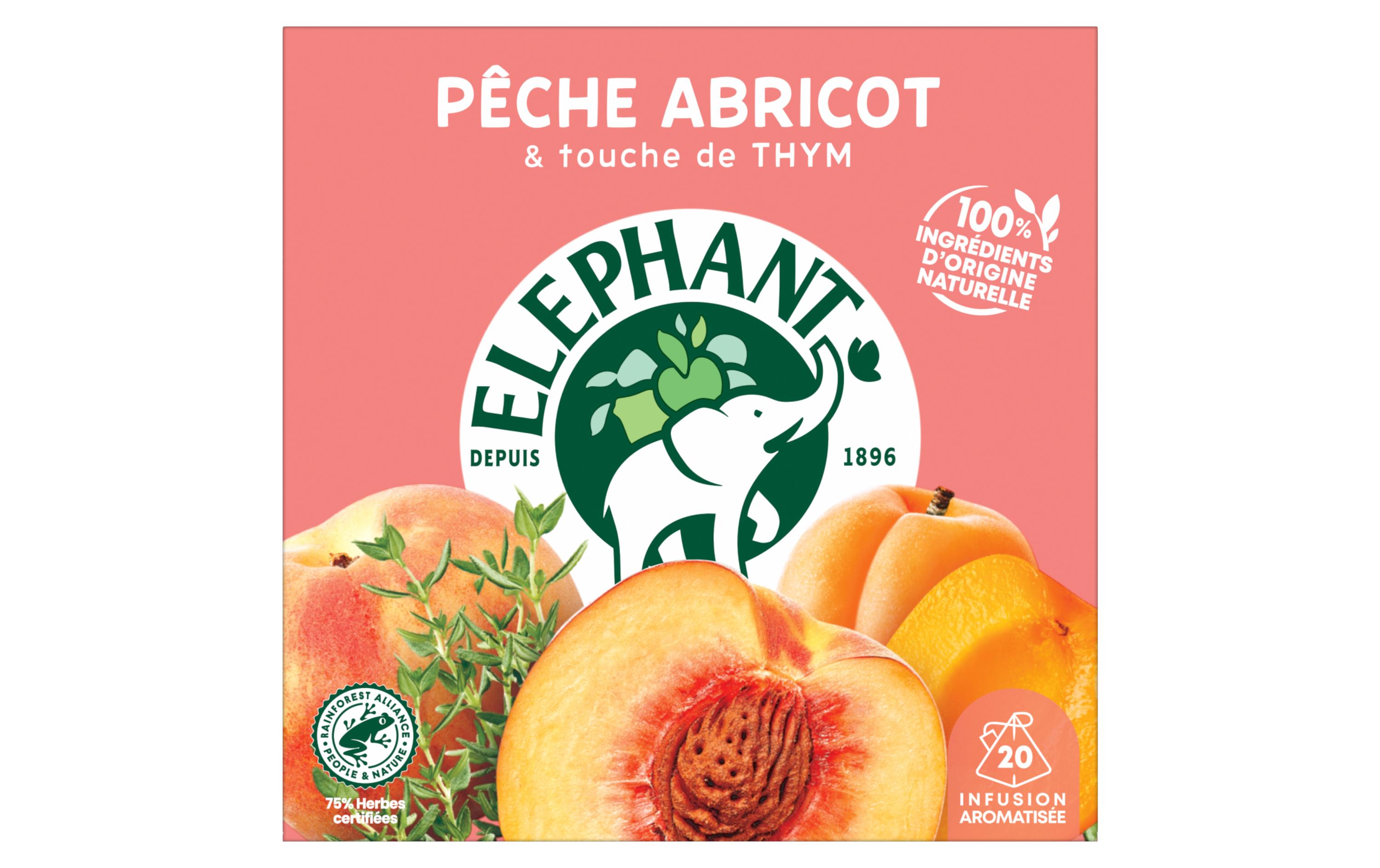 Eléphant Teebeutel Infusion Péche Abricot 20 Stück