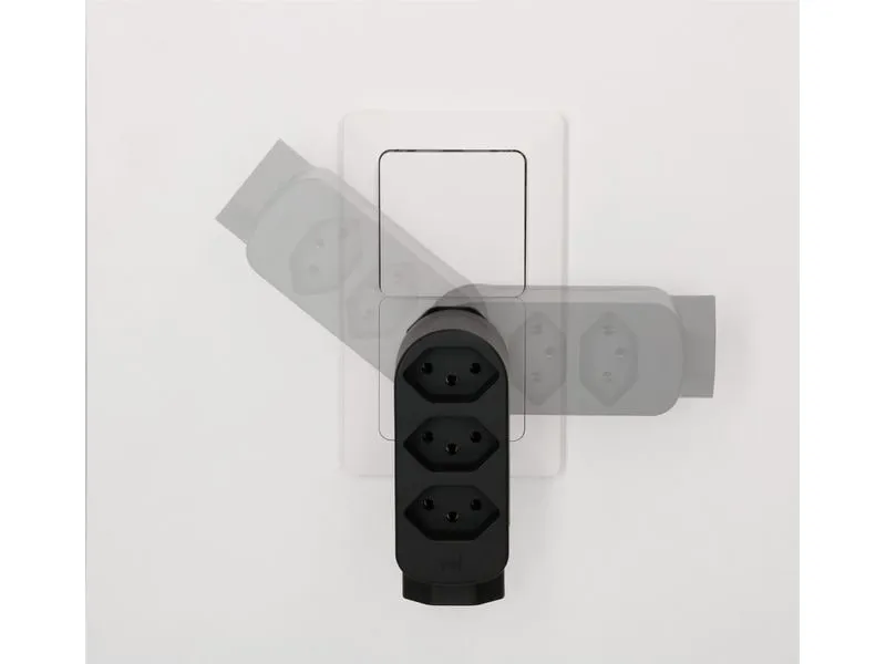 Max Hauri Mehrfachstecker ADAPT 2+1x Typ 13 weiss drehbar Green+Fair