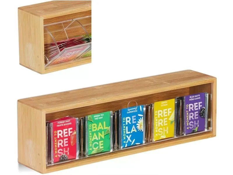 relaxdays Teebeutel-Box Braun relaxdays Teebeutel-Box Braun