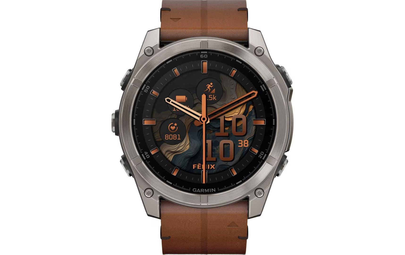 GARMIN Sportuhr Fenix 8 AMOLED Sapphire, 51 mm Braun