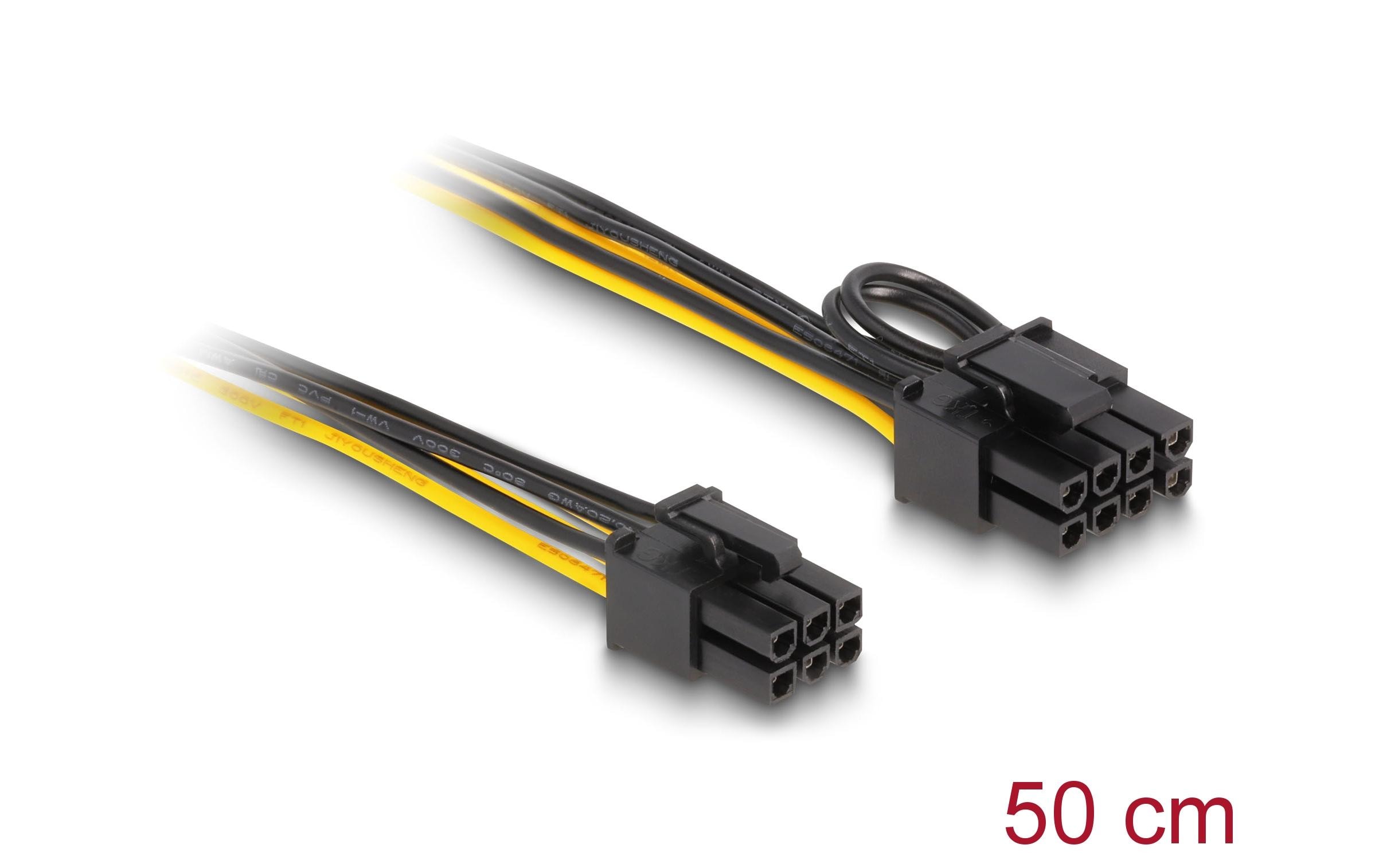 Delock Stromkabel 6 Pin – 6+2 Pin 50 cm