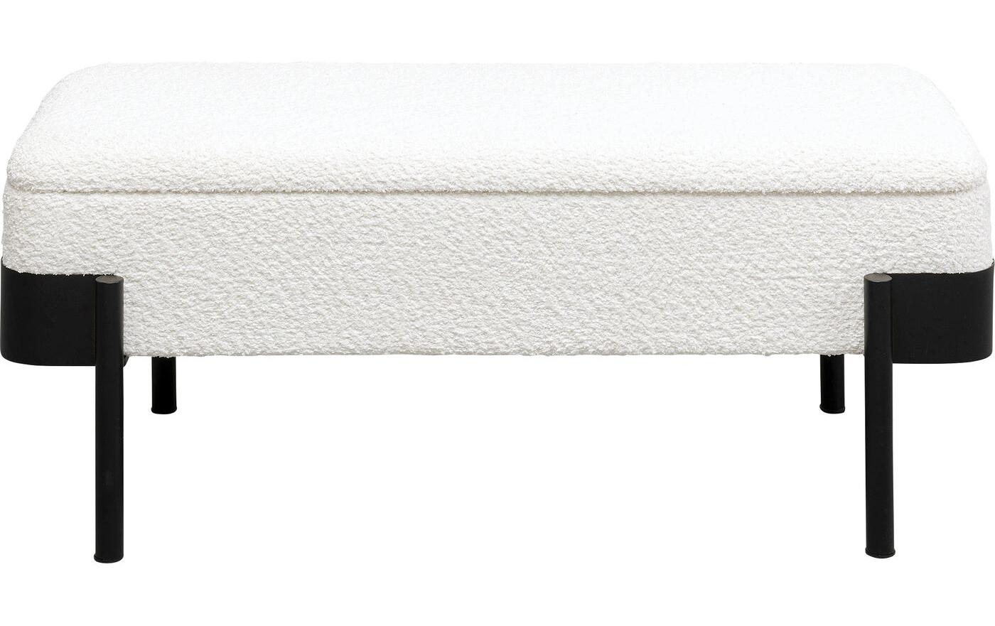 Kare Sitzbank Angelo Storage 101 cm, Weiss-Schwarz