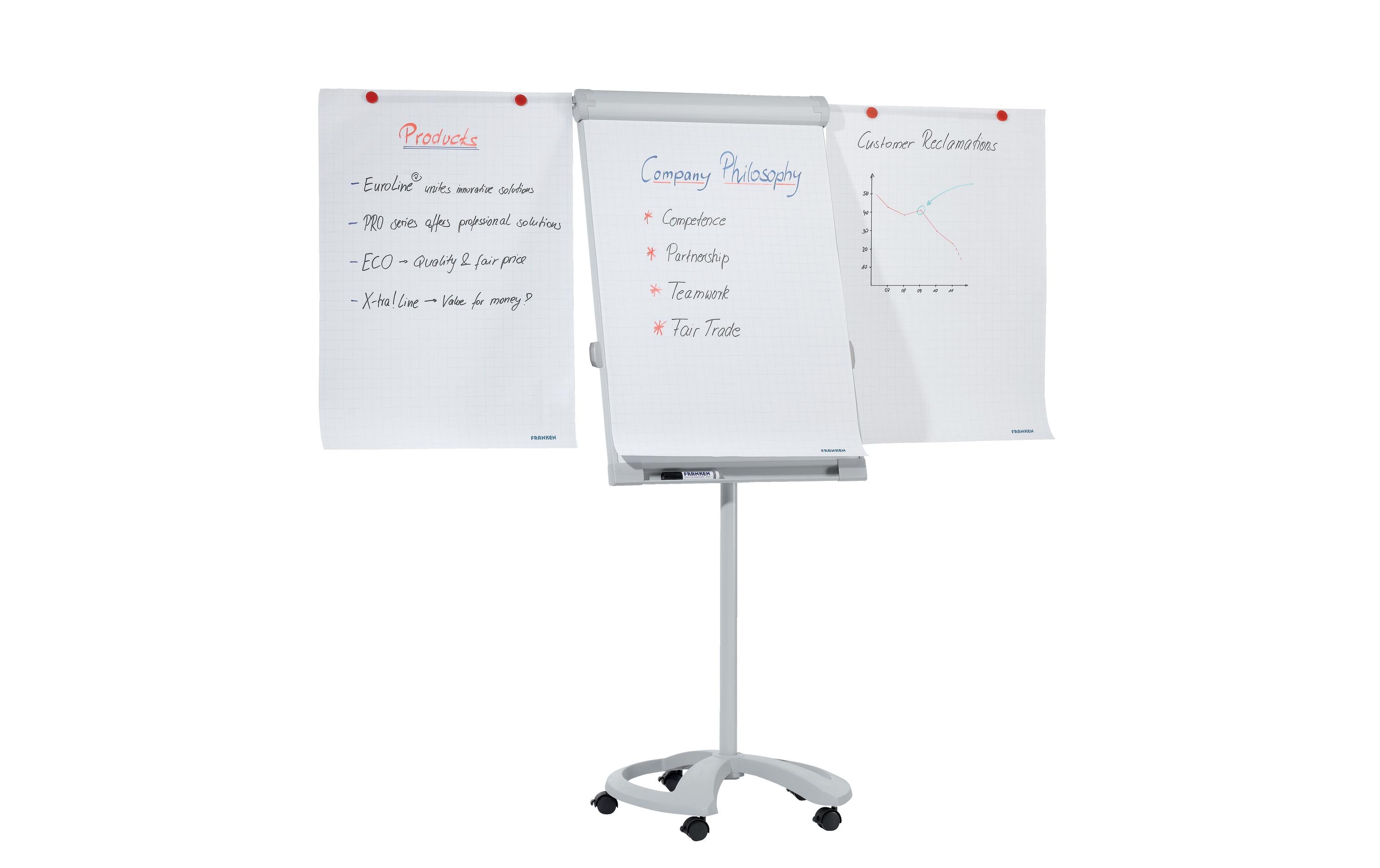 Franken Flipchart Pro Deluxe Mobil 67 cm x 95 cm