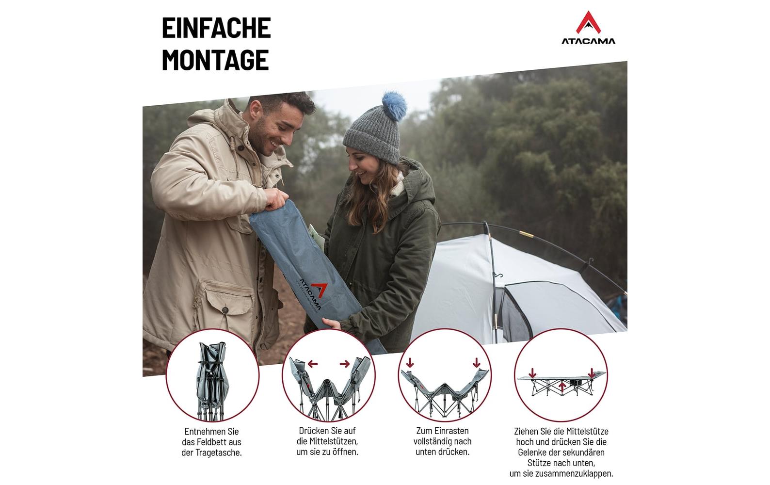 Atacama XXL Feldbett Dunkelgrau