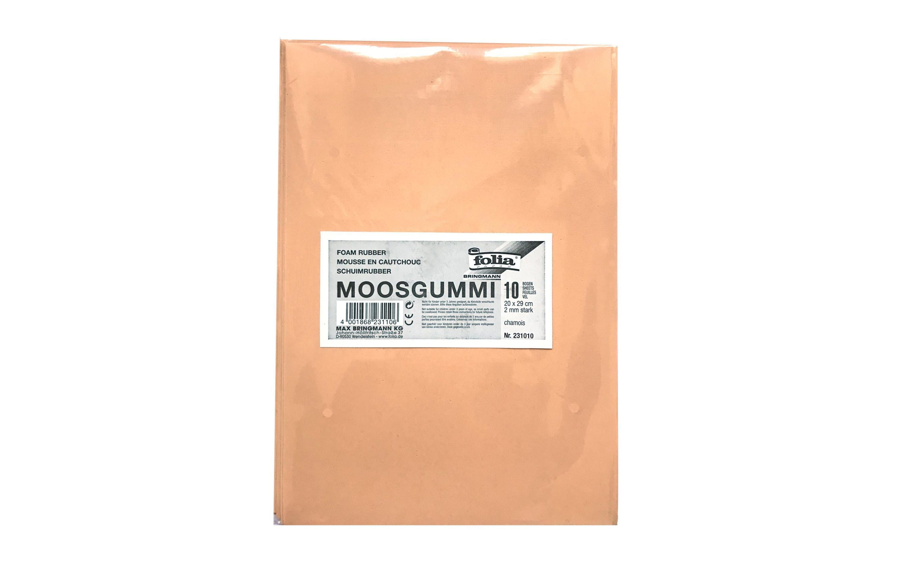 Folia Moosgummi-Set 10 Stück, Chamois Folia Moosgummi-Set 10 Stück, Chamois