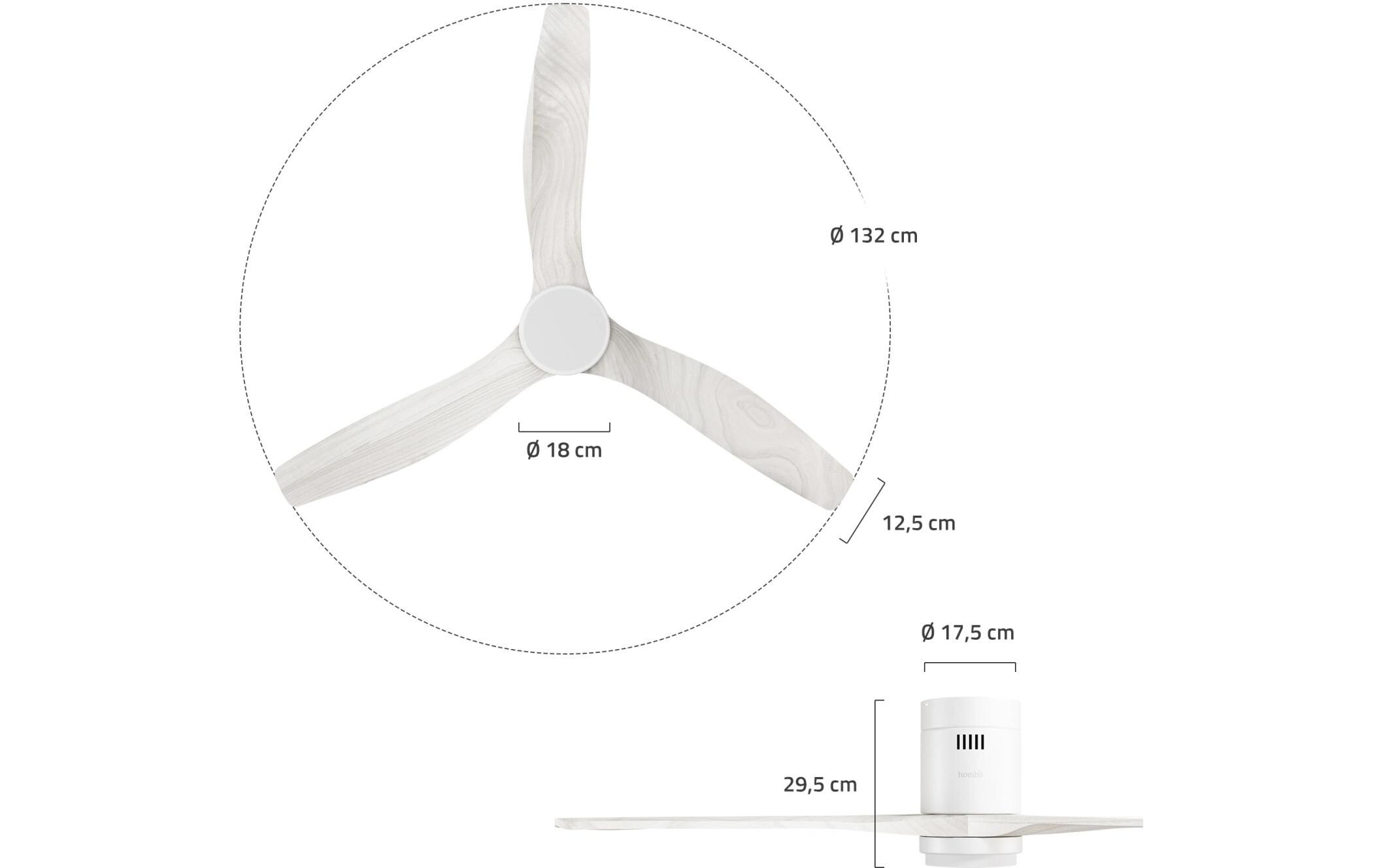 hombli Deckenventilator 1320 mm, Weiss hombli Deckenventilator 1320 mm, Weiss