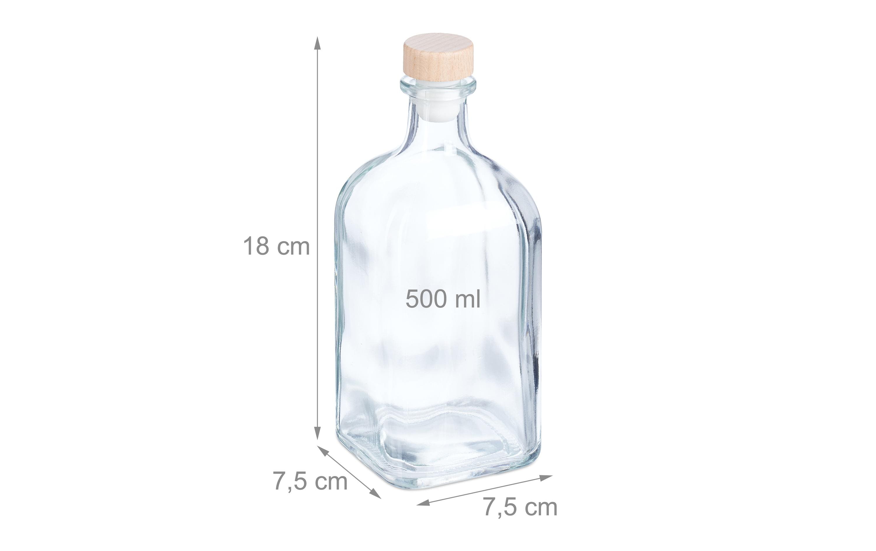 relaxdays Einmachflasche 500 ml, 6 Stück