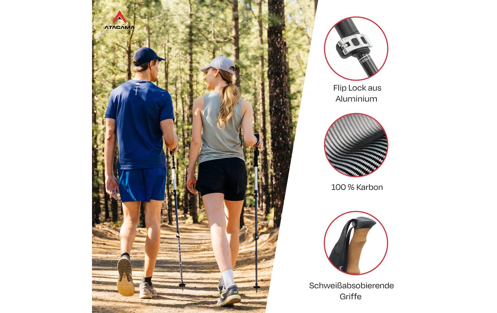 Atacama Teleskop Wanderstöcke 13-tlg. 110-135 cm