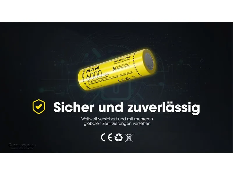 Nitecore Akku NL2160 6000 mAh Nitecore Akku NL2160 6000 mAh