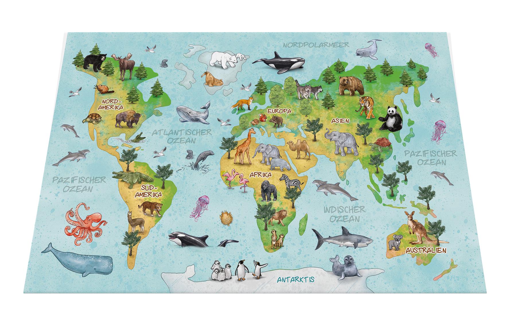 HERMA Schreibunterlage Weltkarte 55 x 35 cm HERMA Schreibunterlage Weltkarte 55 x 35 cm