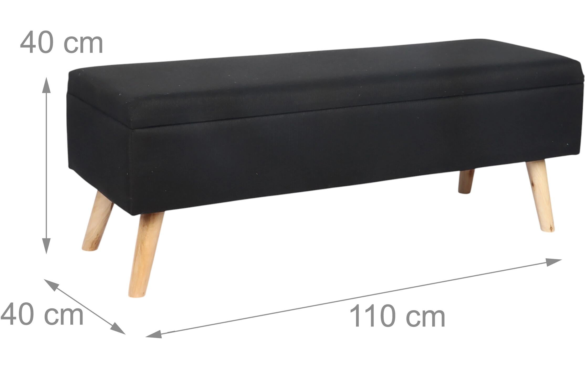 relaxdays Sitzbank 110 x 40 cm, Braun/Schwarz