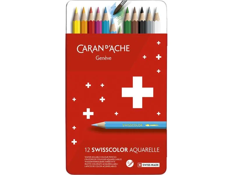 Caran d'Ache Aquarellstifte Swisscolor 12 Stück
