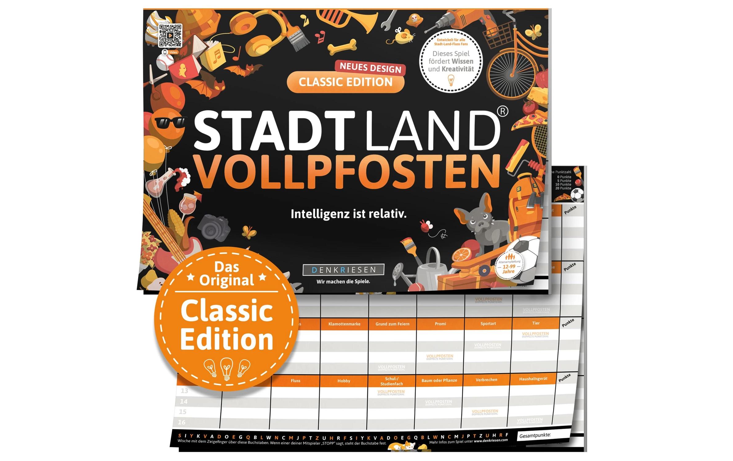Denkriesen Stadt Land Vollpfosten A4 Block Classic Edition -DE-