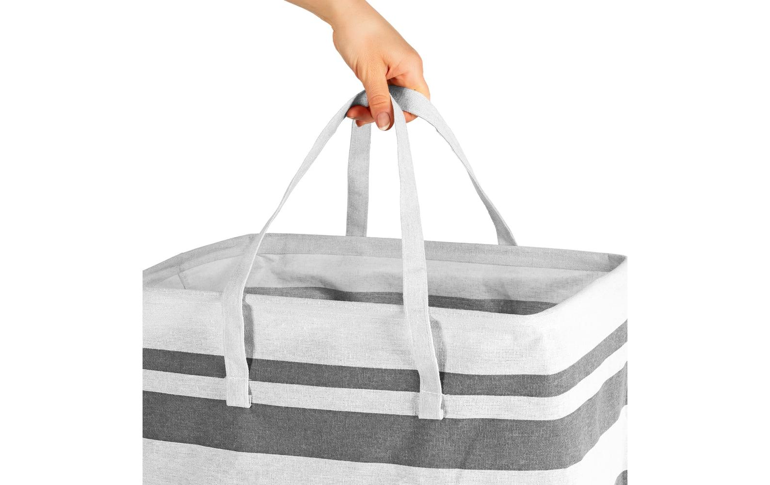 EASYmaxx Aufbewahrungskorb faltbar 2er-Set 75 l - Grau/Weiss