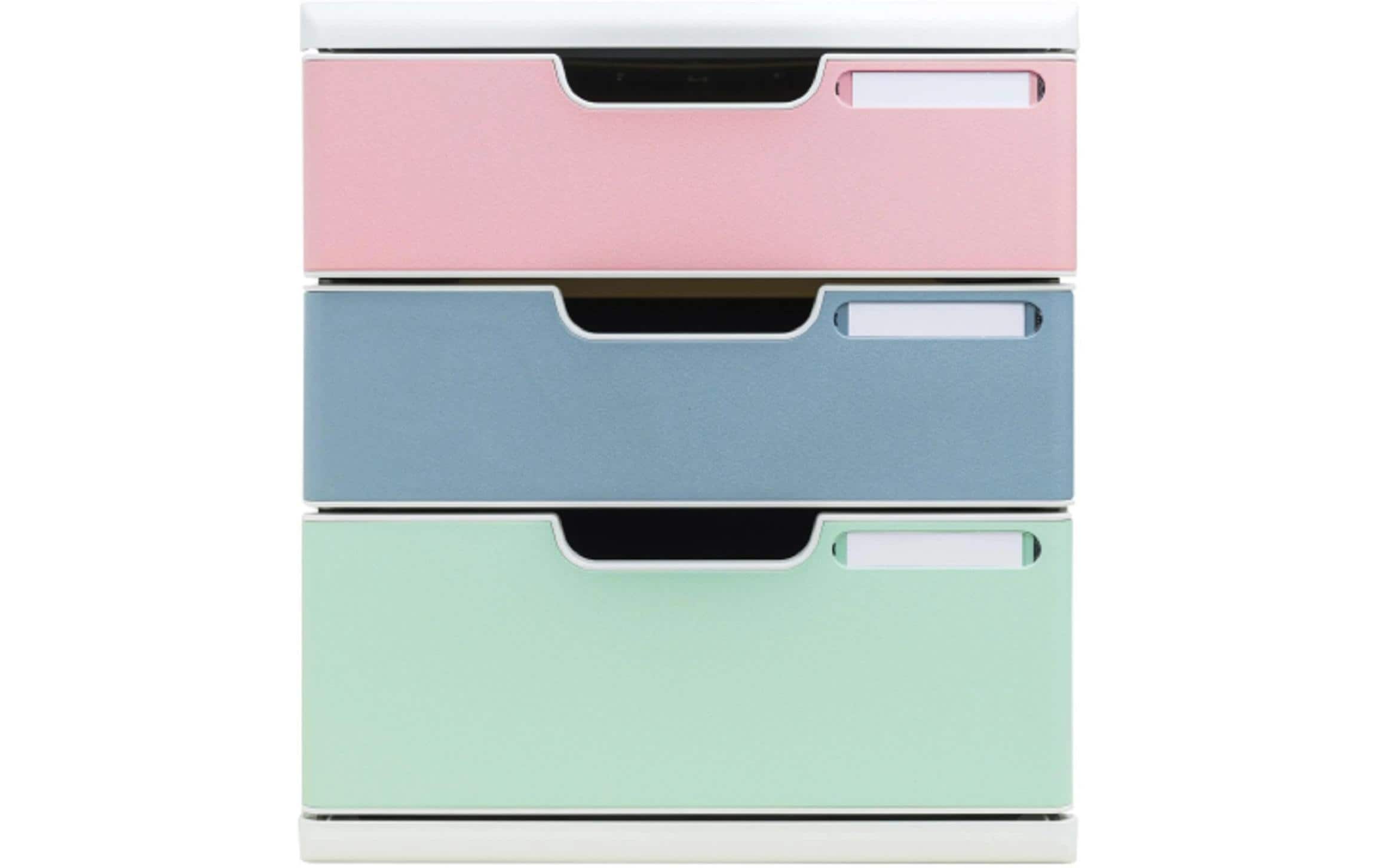 Exacompta Schubladenbox Modulo AutentiK, A4+, 3 Schubladen, Mehrfarbig