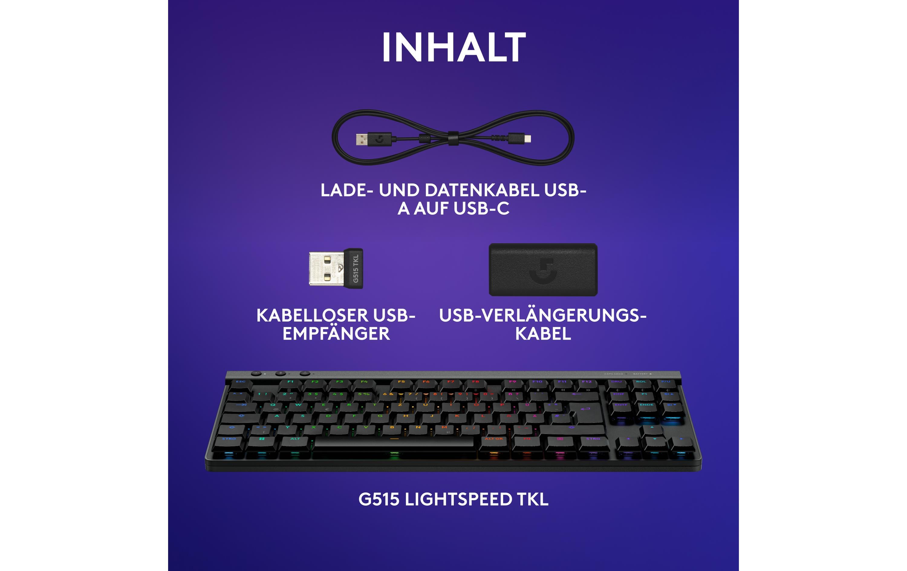 Logitech Gaming-Tastatur G515 Lightspeed TKL Schwarz