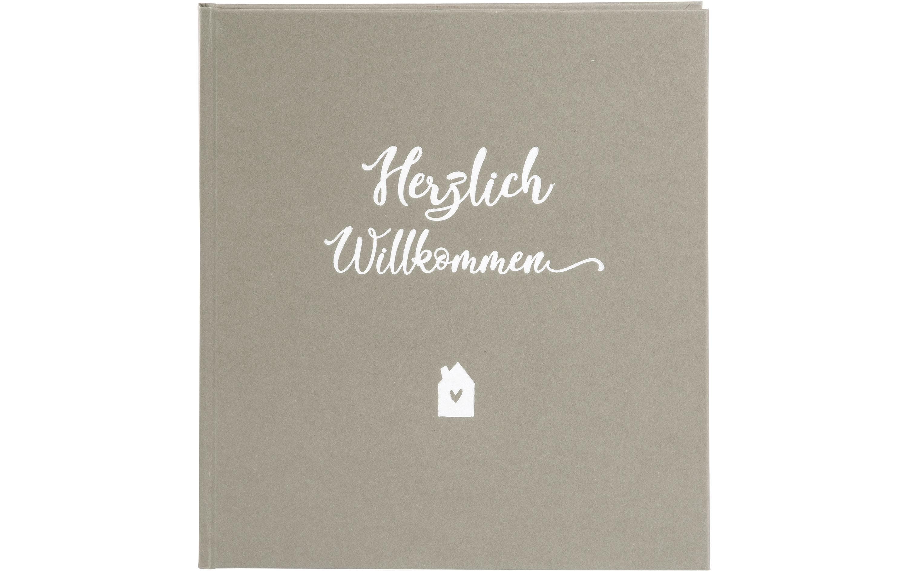 Goldbuch Gästebuch Herzlich Willkommen 23 x 25 cm, 176 Seiten, Taupe