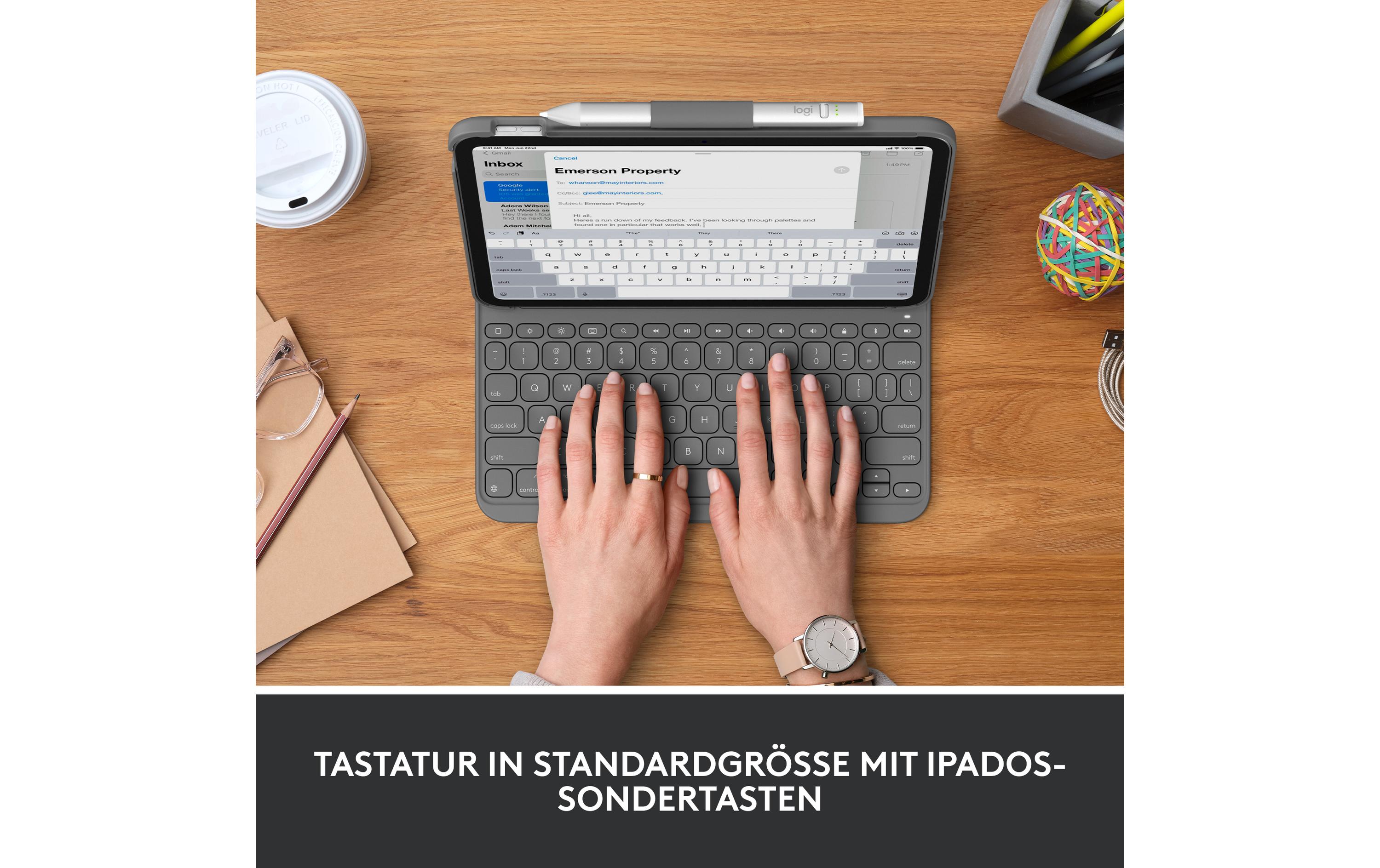 Logitech Tablet Tastatur Cover Slim Folio iPad 10.9 (10. Gen.)