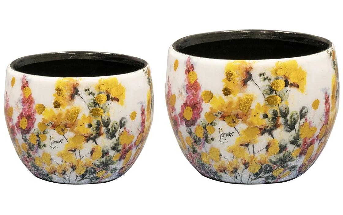 CHALET Blumentopf Floral, 9 x 9 x 7 cm, 2er-Set