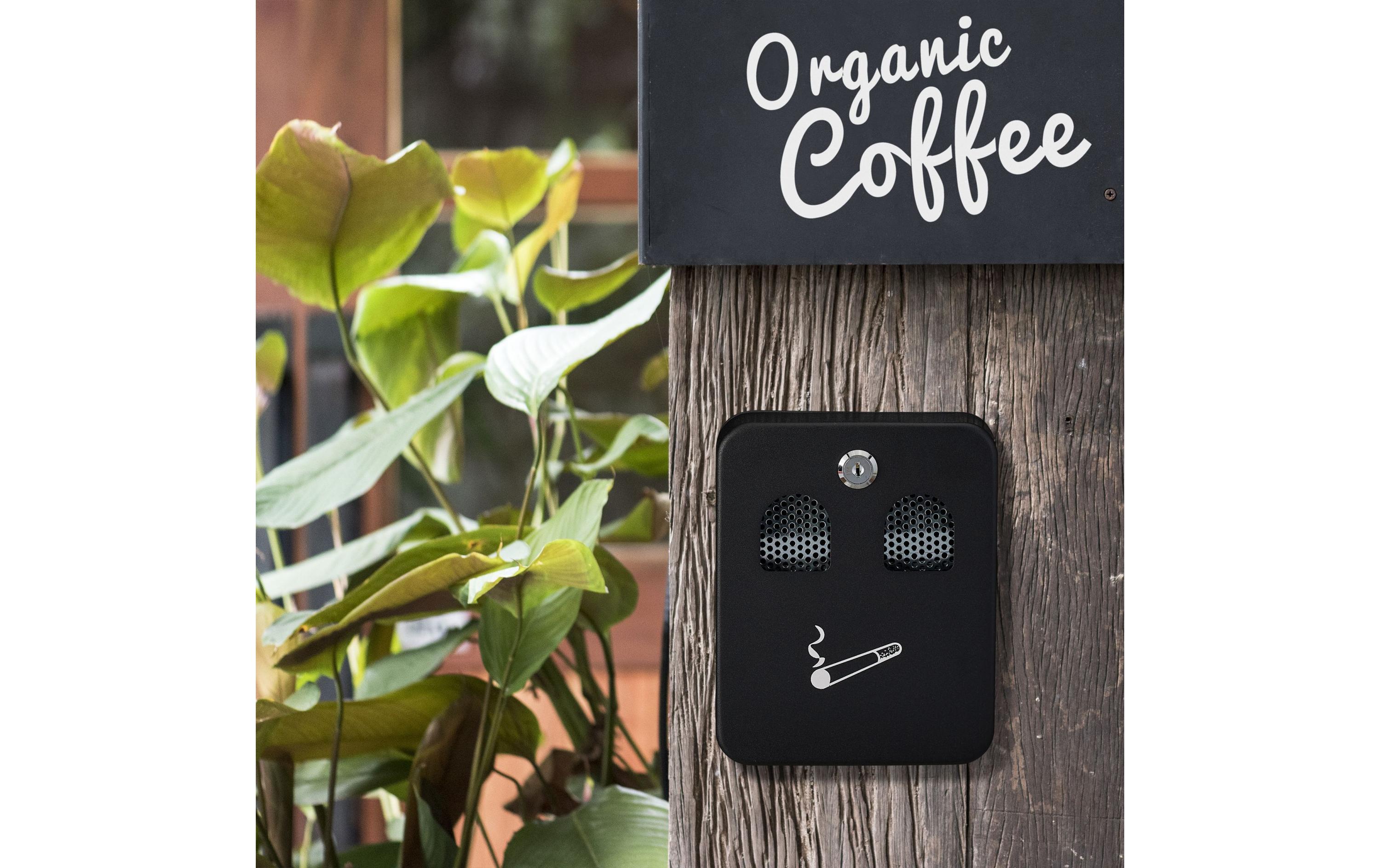 relaxdays Wandascher für aussen Schwarz/Silber