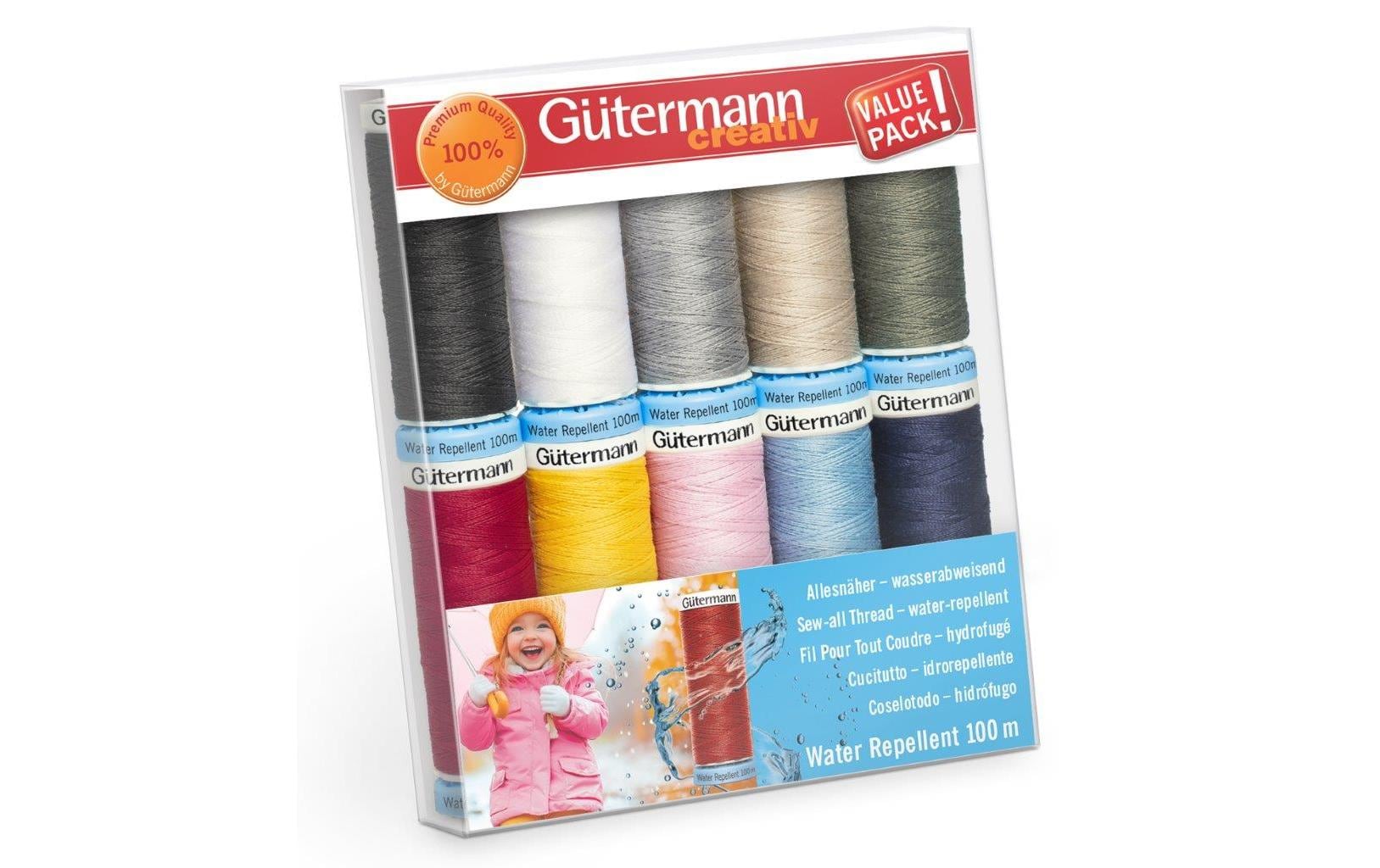 Gütermann Nähgarn-Set Water Repellent 10 Stück, Mehrfarbig