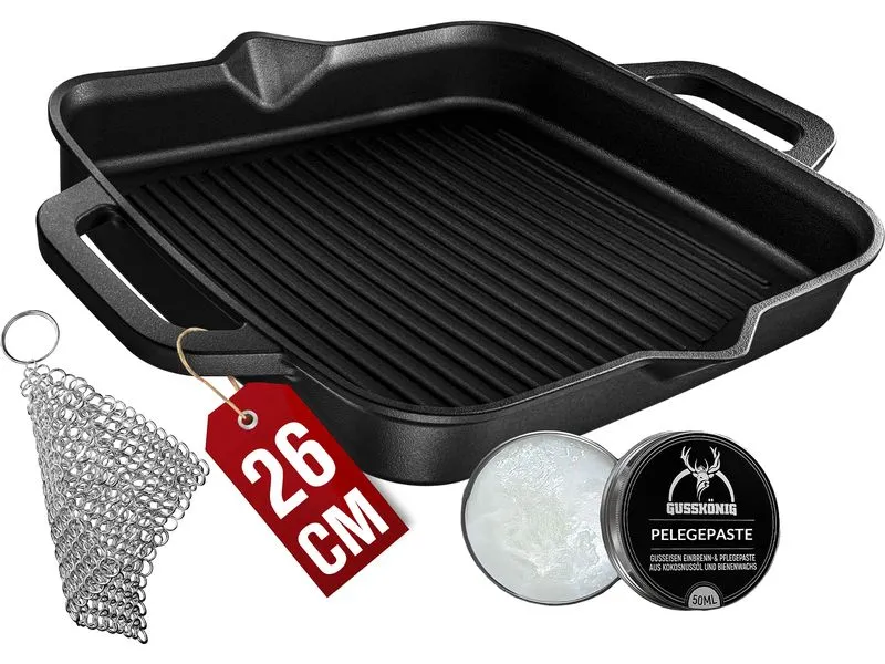 Gusskoenig Eingebrannte Grillpfanne 26 cm